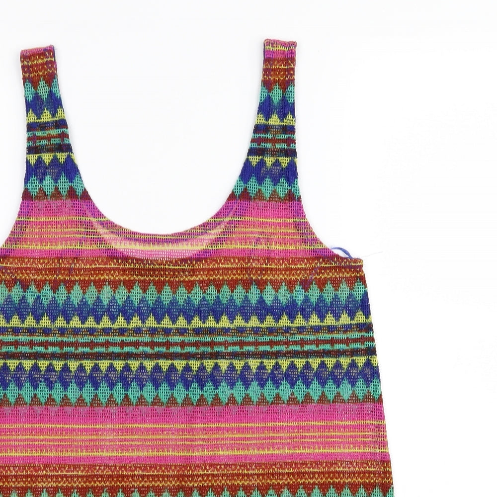 Primark Womens Multicoloured Striped  Basic Tank Size 6