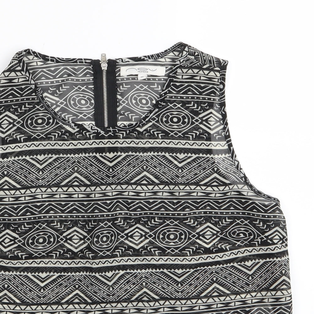Womens UK Size 10 New Look Black Basic Tank