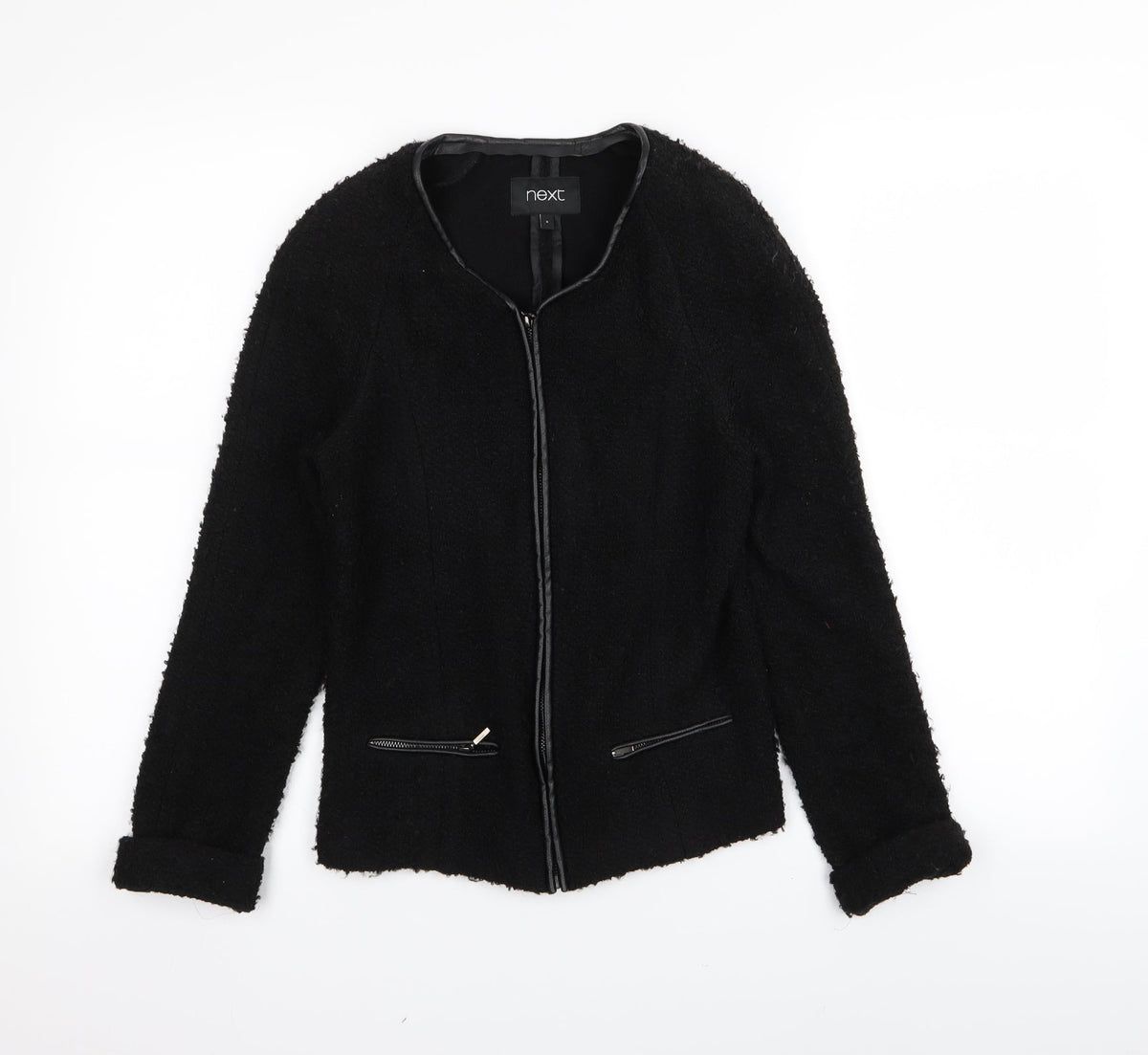 Next Womens Black   Full Zip Jumper Size 6