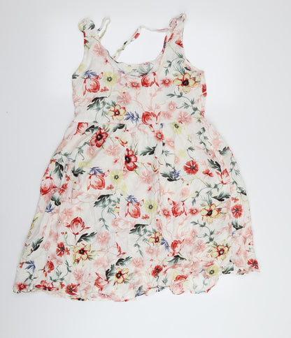 Jaqueline deYong Womens White Floral  Fit & Flare  Size 6