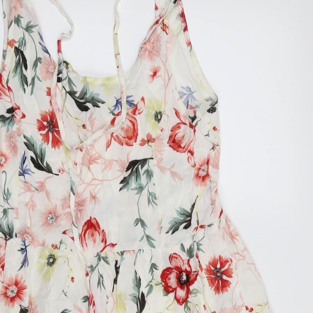 Jaqueline deYong Womens White Floral  Fit & Flare  Size 6