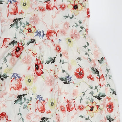 Jaqueline deYong Womens White Floral  Fit & Flare  Size 6