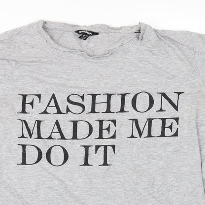 Golddigga Womens Grey   Basic T-Shirt Size 14  - FASHION MADE ME DO IT