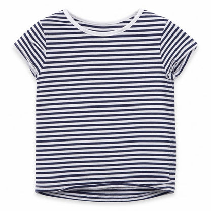 F&F Girls White Striped  Basic T-Shirt Size 5-6 Years