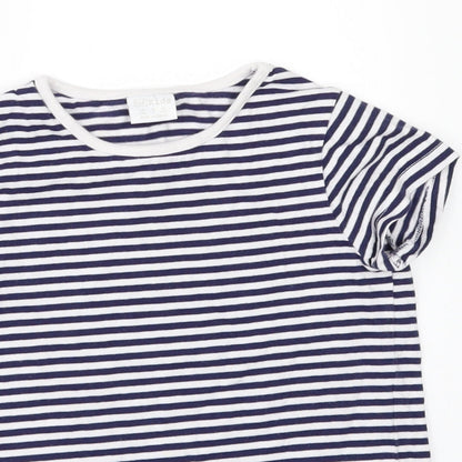 F&F Girls White Striped  Basic T-Shirt Size 5-6 Years
