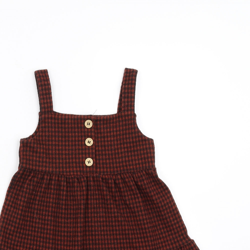 George Girls Brown Check  Fit & Flare  Size 18-24 Months