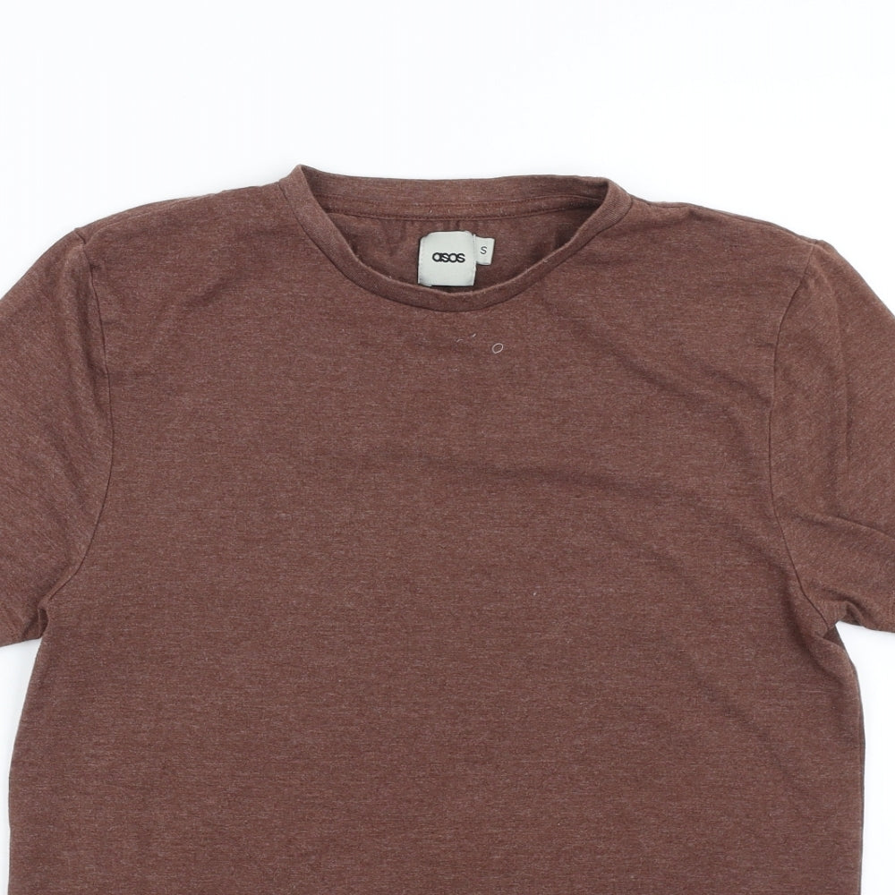 Womens UK Size S ASOS Brown Basic T-Shirt
