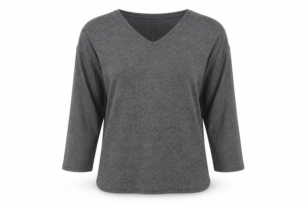 Womens UK Size 10 New Look Grey Basic T-Shirt