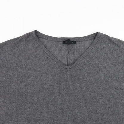 Womens UK Size 10 New Look Grey Basic T-Shirt