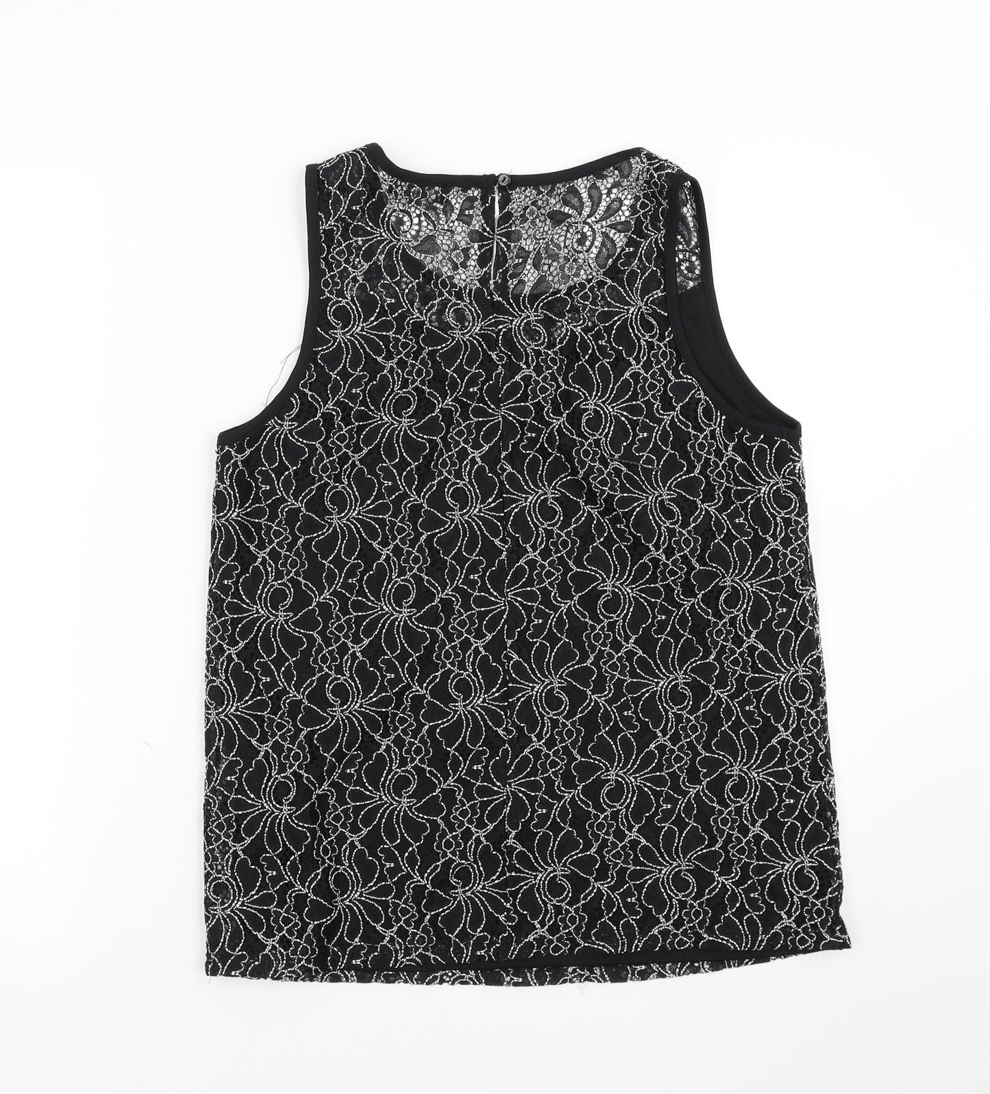 Papaya Womens Black Floral  Basic Blouse Size 10