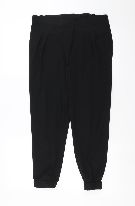Womens UK Size 4 Topshop Regular Fit  Black Trousers