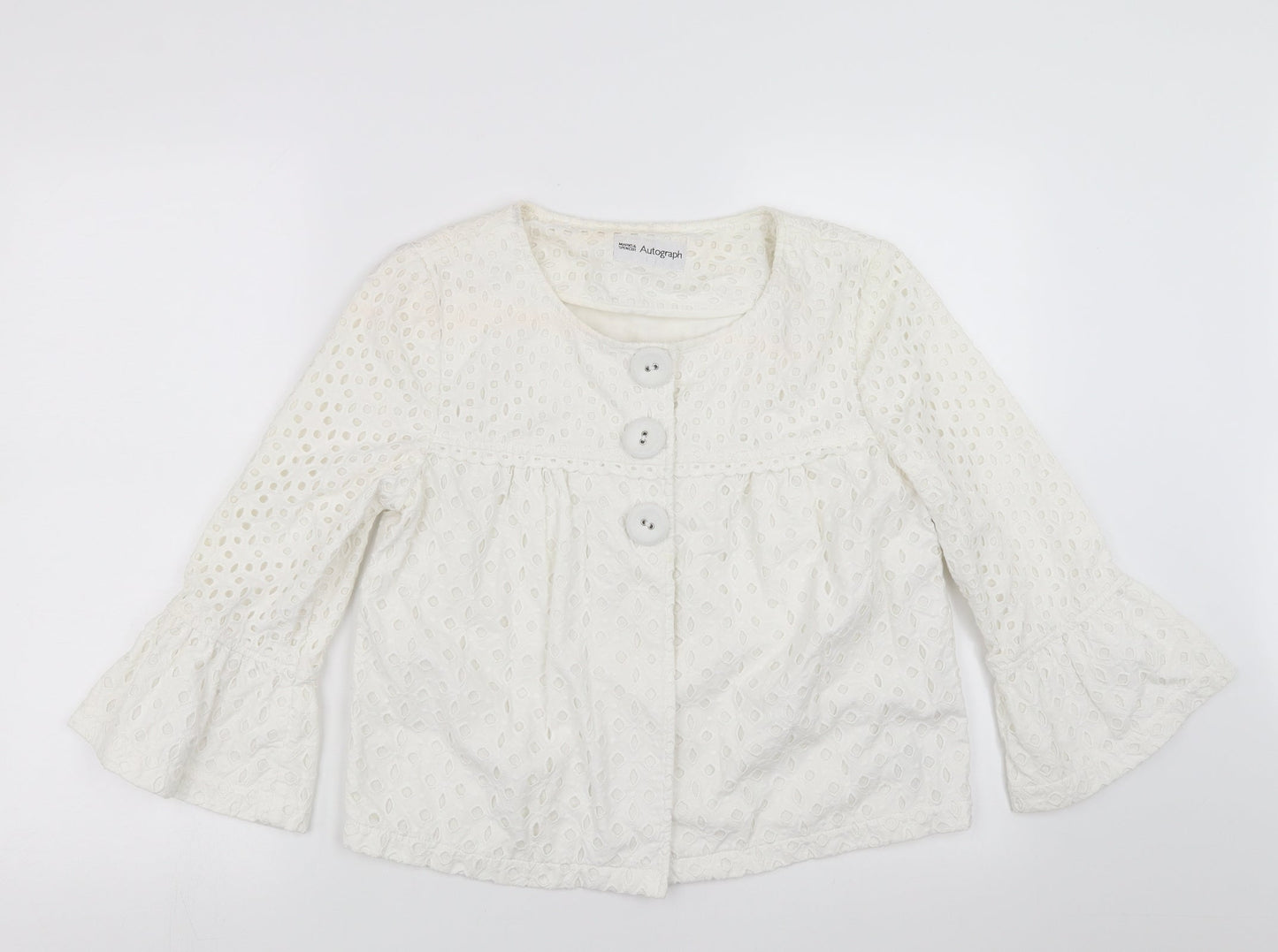 Womens UK Size 10 Marks and Spencer White Jacket