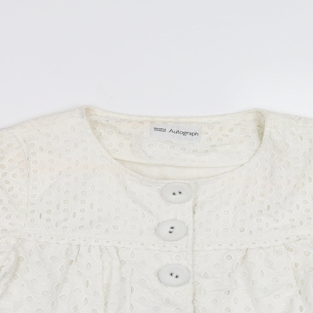 Womens UK Size 10 Marks and Spencer White Jacket