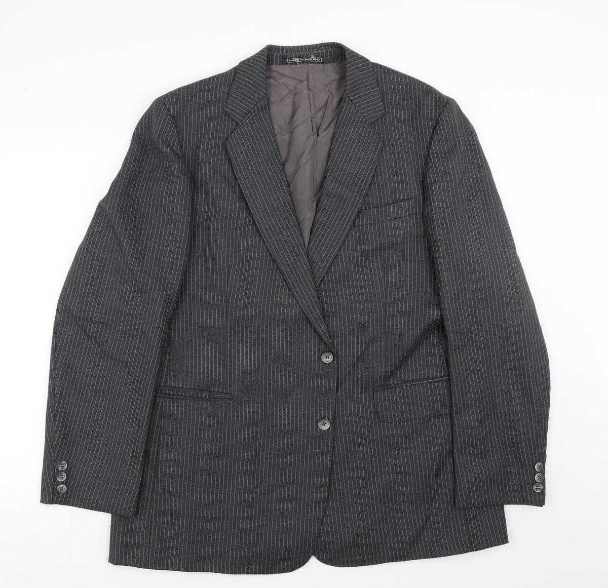 Charles Barker Mens Grey Striped  Jacket Suit Jacket Size 40