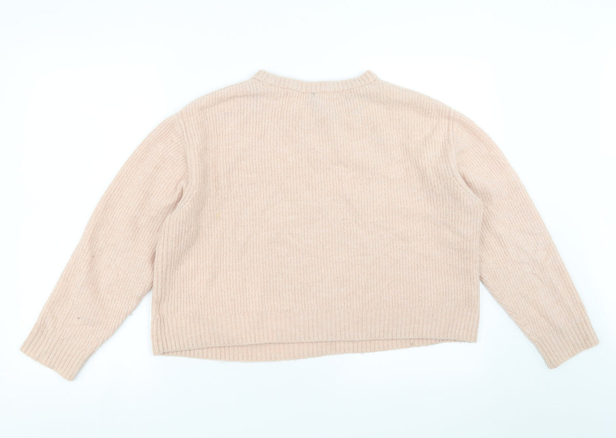 Divided by H&M Womens Pink   Pullover Jumper Size M  - cropped