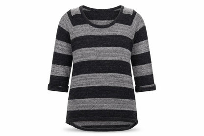 JSL Womens Grey Striped  Pullover Jumper Size L