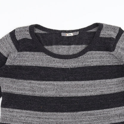 JSL Womens Grey Striped  Pullover Jumper Size L