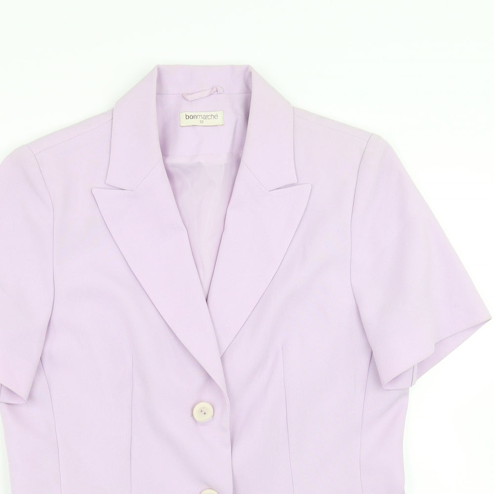 Bonmarché Womens Purple   Jacket Suit Jacket Size 12  - Shoulder Pads