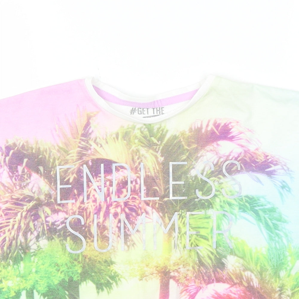 F&F Girls Multicoloured Animal Print  Basic T-Shirt Size 5-6 Years
