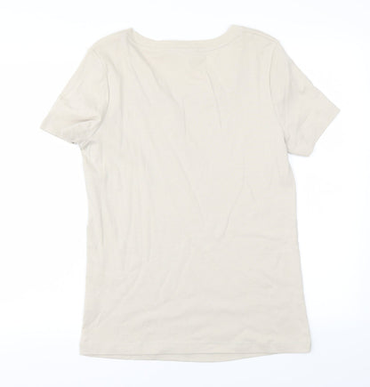 Womens UK Size M Essentials Beige Basic T-Shirt