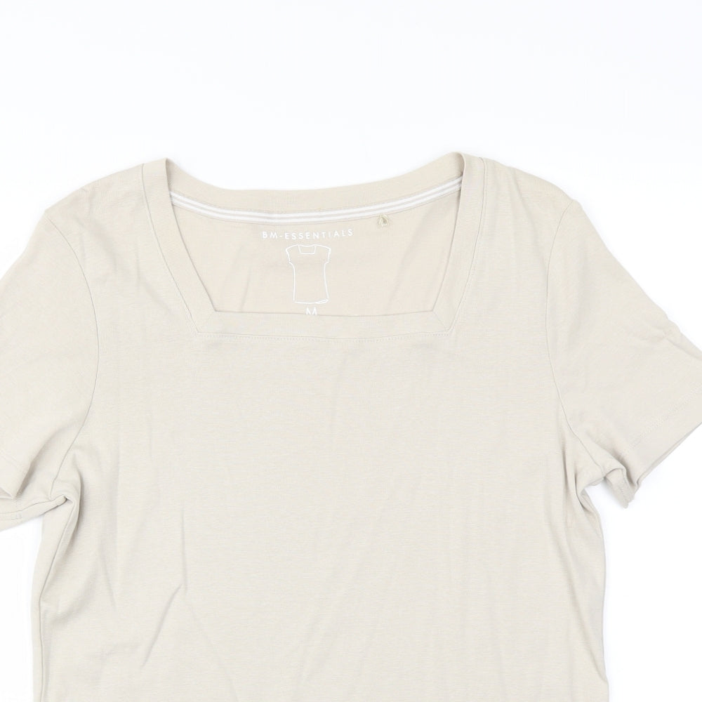 Womens UK Size M Essentials Beige Basic T-Shirt