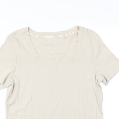 Womens UK Size M Essentials Beige Basic T-Shirt
