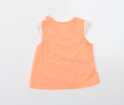 Nutmeg Girls Orange   Basic T-Shirt Size 3-6 Months
