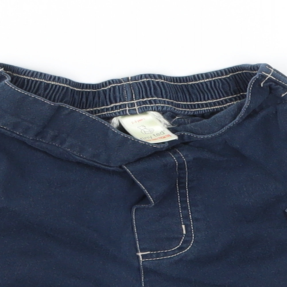 TINY TED  Boys Blue Animal Print  Chino Shorts Size 2-3 Years