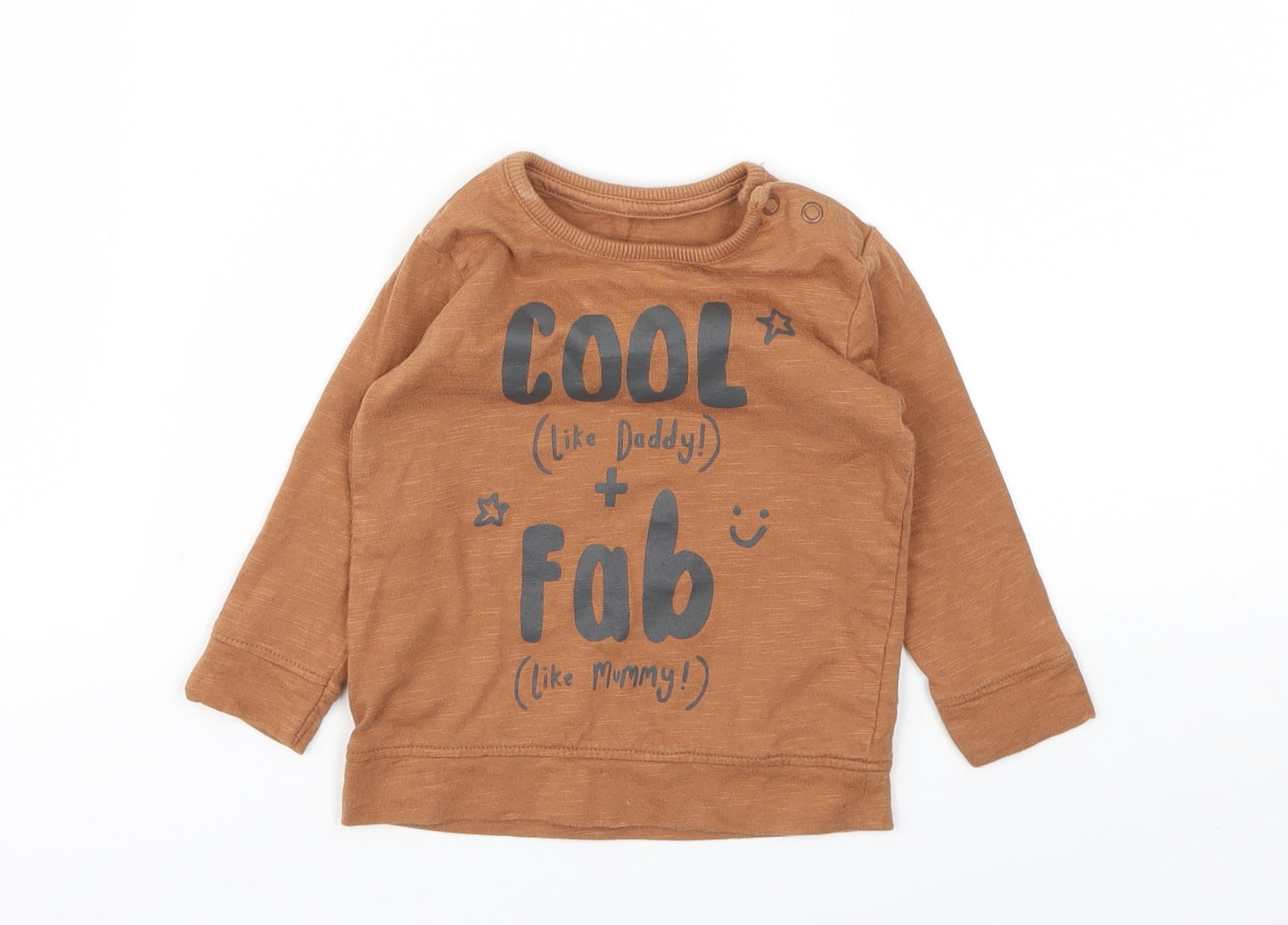 George Boys Brown Animal Print   T-Shirt Size 6-9 Months