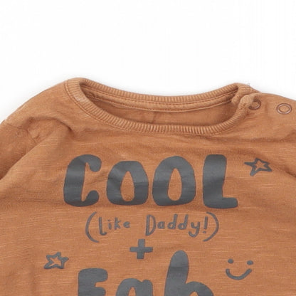 George Boys Brown Animal Print   T-Shirt Size 6-9 Months