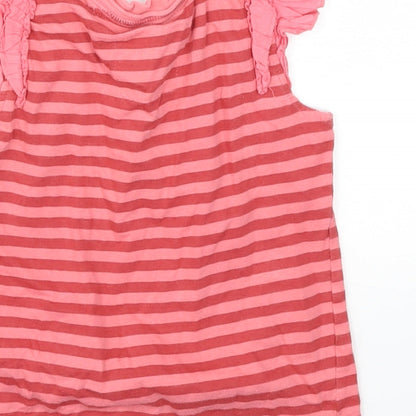Next  Girls Pink Striped  Basic T-Shirt Size 2-3 Years
