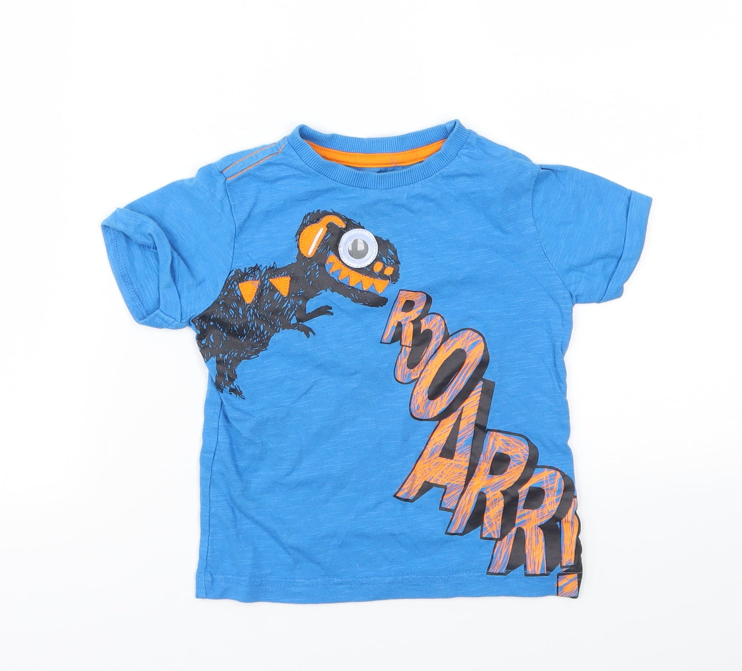 F&F Boys Blue Animal Print  Basic T-Shirt Size 2-3 Years