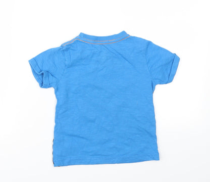 F&F Boys Blue Animal Print  Basic T-Shirt Size 2-3 Years