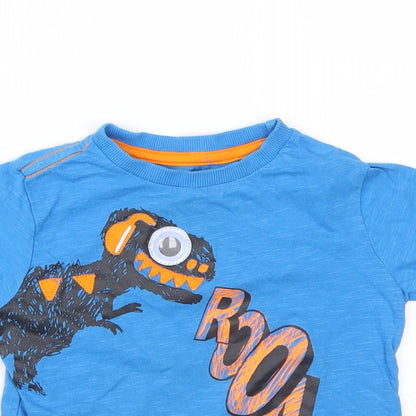 F&F Boys Blue Animal Print  Basic T-Shirt Size 2-3 Years