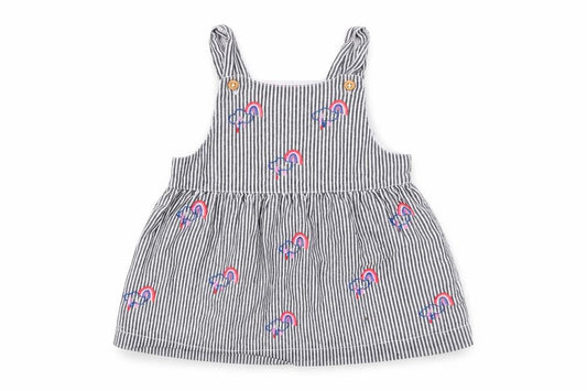 little ones Girls Black Striped  Jacket Dress  Size 3-6 Months