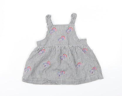 little ones Girls Black Striped  Jacket Dress  Size 3-6 Months