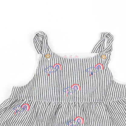 little ones Girls Black Striped  Jacket Dress  Size 3-6 Months
