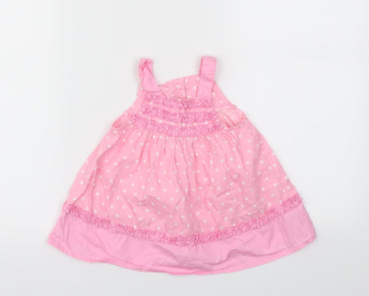 George Girls Pink Polka Dot  Fit & Flare  Size 3-6 Months