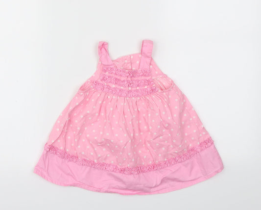 George Girls Pink Polka Dot  Fit & Flare  Size 3-6 Months