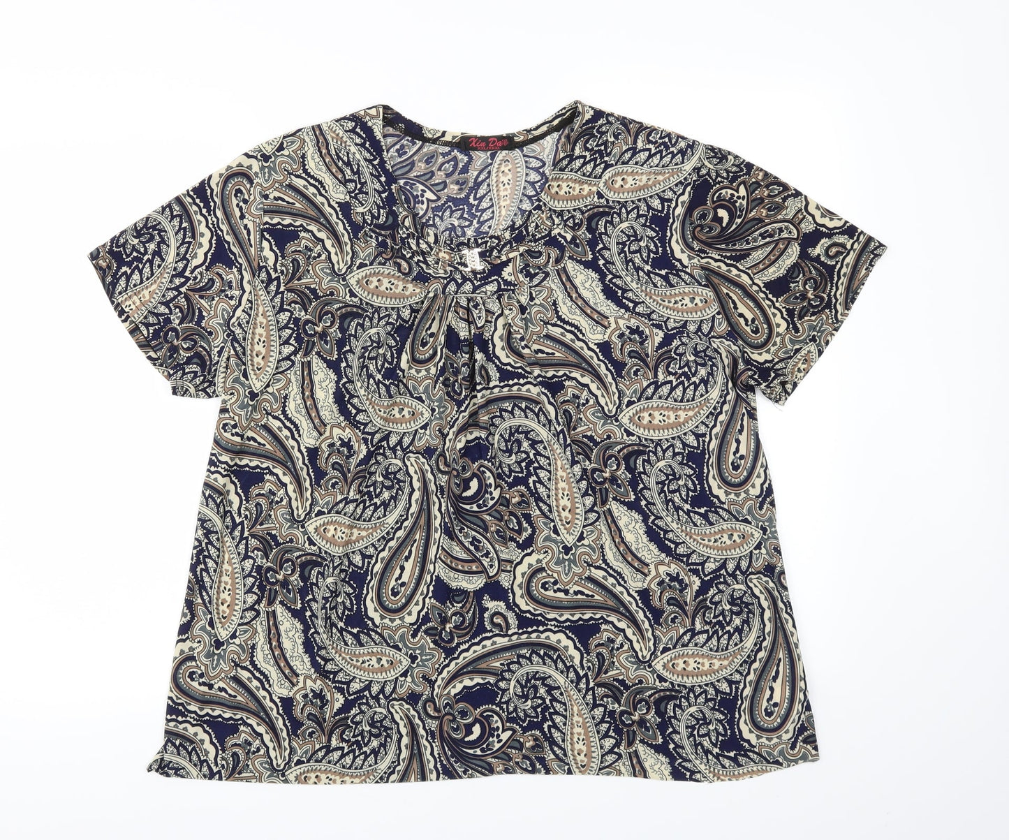 Womens UK Size 2XL Xin Da Blue Basic T-Shirt