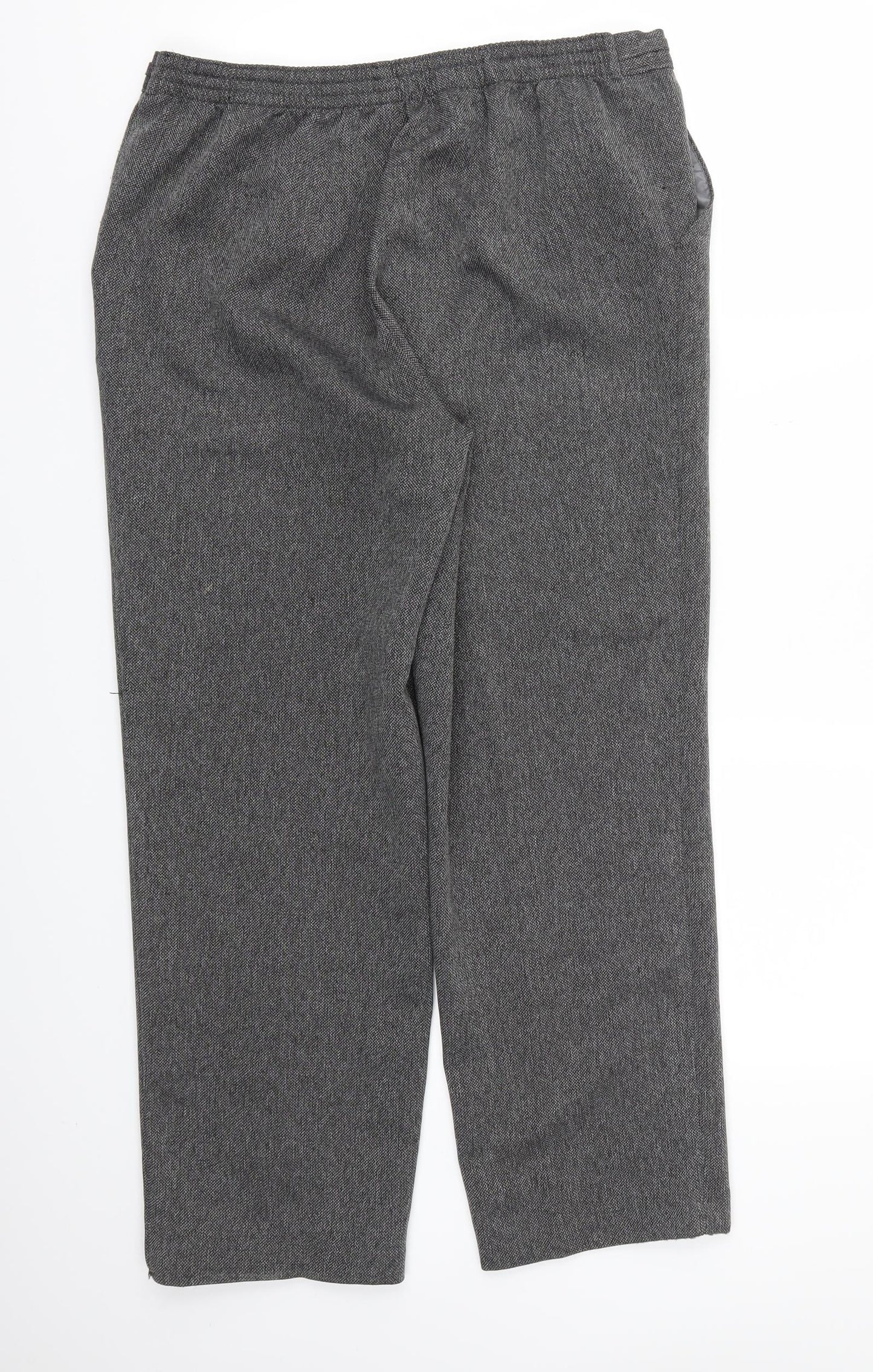 M&S Womens Grey   Trousers  Size 14 L26 in - Stretch waistband