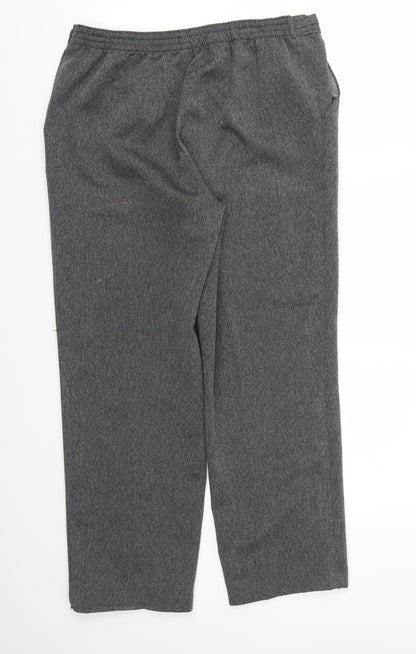 M&S Womens Grey   Trousers  Size 14 L26 in - Stretch waistband
