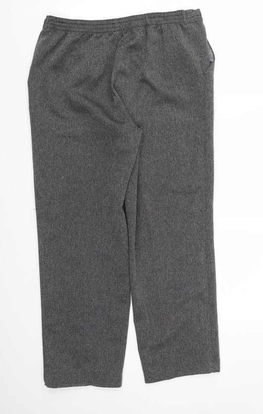 M&S Womens Grey   Trousers  Size 14 L26 in - Stretch waistband
