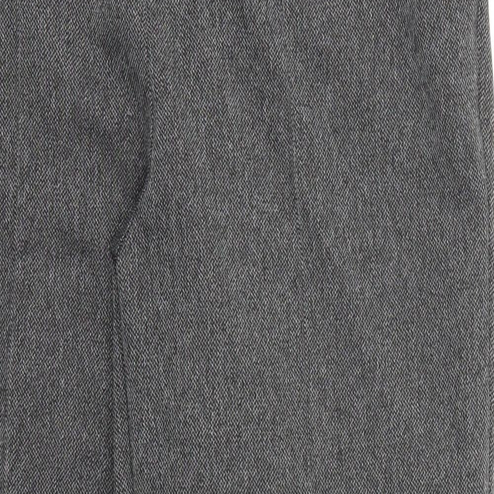 M&S Womens Grey   Trousers  Size 14 L26 in - Stretch waistband