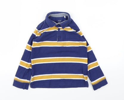 jhon lewis Boys Blue Striped  Basic Polo Size 4 Years