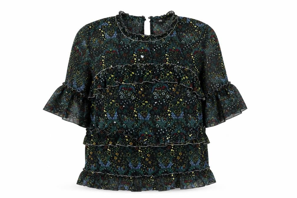 Womens UK Size 8 River Island Black Basic T-Shirt