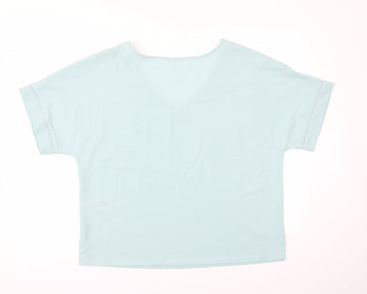 Womens UK Size 14 M&S Blue Basic Blouse