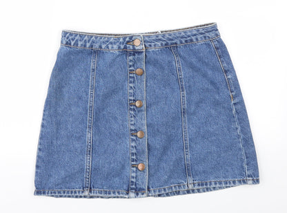 DENIM &CO  Womens Blue   A-Line Skirt Size 12