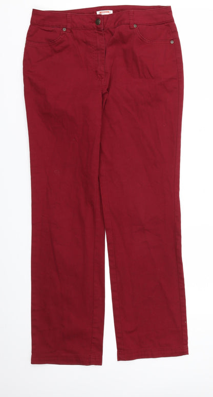 Thermolactyl Womens Red Houndstooth  Straight Jeans Size 10 L30 in