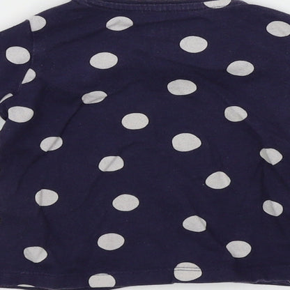 FRED&FLO Girls Blue Spotted  Basic T-Shirt Size 0-3 Months